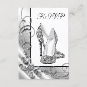 Glitzer High Heel Schuh RSVP Karte