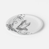 Glitzer High Heel Schuhe Pappteller (Schrägansicht)