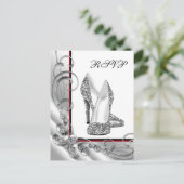 Glitzer High Heel Shoel UAWG Einladungspostkarte (Stehend Vorderseite)