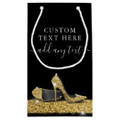 Glitzer High Heels Black Gold Kleine Geschenktüte (Rückseite)