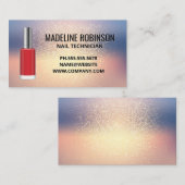 Glitzer Hintergrund | Red Nail Polnische Flasche Visitenkarte (Vorne/Hinten)