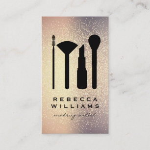 Glitzer-Hintergrundbild Makeup-Set Visitenkarte