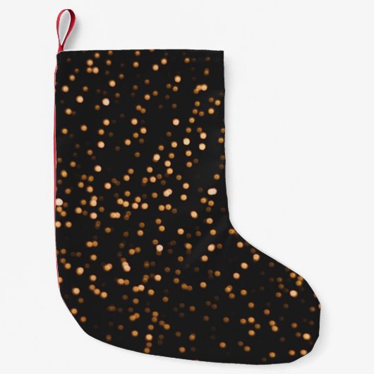 Glitzer-Hintergrundgold Kleiner Weihnachtsstrumpf (Vorderseite)