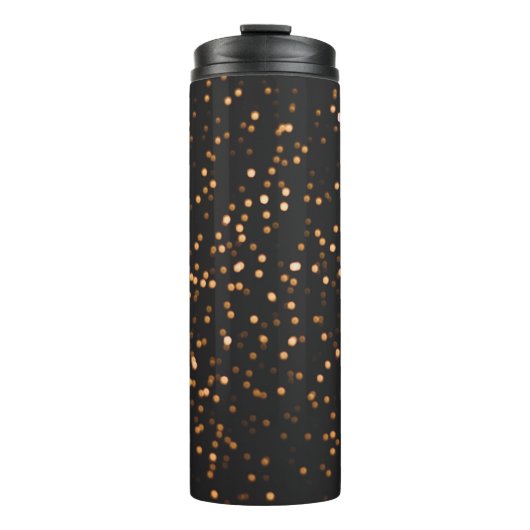 Glitzer-Hintergrundgold Thermosbecher (Vorderseite)