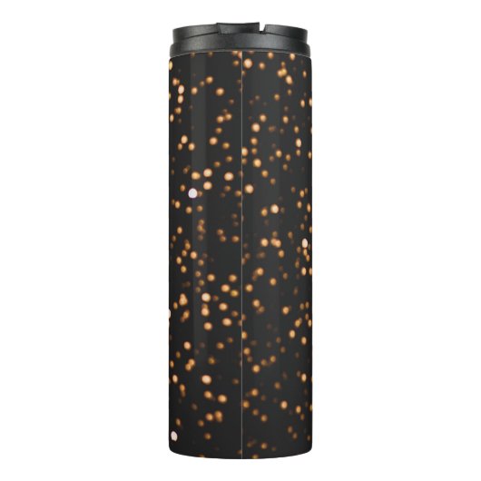 Glitzer-Hintergrundgold Thermosbecher (Rückseite)