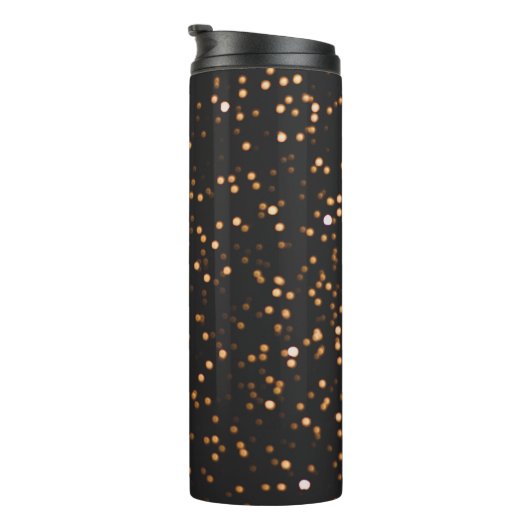 Glitzer-Hintergrundgold Thermosbecher (Nach rechts gedreht)