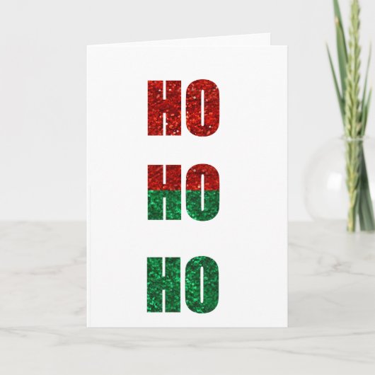 Glitzer ho ho ho feiertagskarte (Vorderseite)