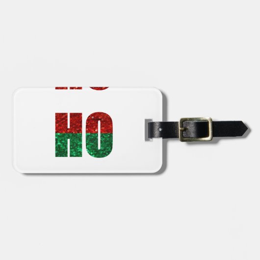 Glitzer ho ho ho gepäckanhänger (Vorderseite horizontal)
