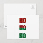 Glitzer ho ho ho postkarte (Vorne/Hinten)