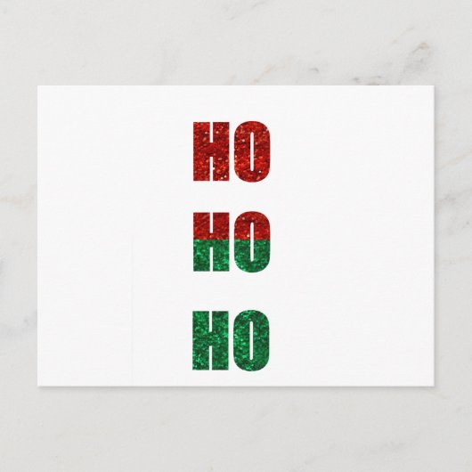 Glitzer ho ho ho postkarte (Vorderseite)