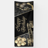 Glitzer-Hochöfen, Ballons, Glas, Damast Banner (Vertikal)