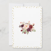 Glitzer Hochzeit Einladung Burgund Blush Bloral (Rückseite)