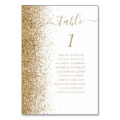 Glitzer-Hochzeit in Weiß und Gold Tischnummer (Rückseite)