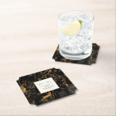 Glitzer Hochzeit Mr. & Mrs. Black Gold ID644 Untersetzer (Vor Ort)