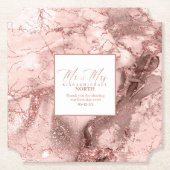 Glitzer Hochzeit Mr. & Mrs. Rose Gold ID644 Untersetzer (Vorderseite)
