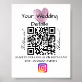 Glitzer Hochzeit-QR-Scanner Poster (Vorne)