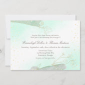 Glitzer-Hochzeit von Radiant Mint Green Foliage Einladung (Vorderseite)