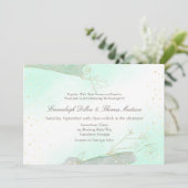 Glitzer-Hochzeit von Radiant Mint Green Foliage Einladung (Stehend Vorderseite)