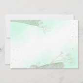 Glitzer-Hochzeit von Radiant Mint Green Foliage Einladung (Rückseite)