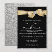 Glitzer Hochzeitseinladung Einladung (Vorne/Hinten)