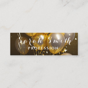 Glitzer-Hochzeitsfeier mit Gold Balloons Mini Visitenkarte