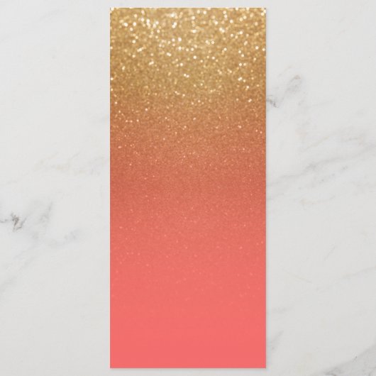 Glitzer-Hochzeitsfeierprogramm für Korallen und Go Programm (Rückseite)