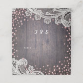 Glitzer Hochzeitssaison in Spitzenholz rustikale P Platzkarte (Außenseite Aufgefaltet)