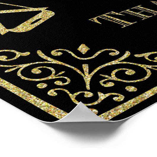 Glitzer Hochzeitszeichen ohne Kabel Poster