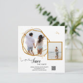 *~* Glitzer - Hochzeitwebsite AR6 Save the Date QR (Stehend Vorderseite)