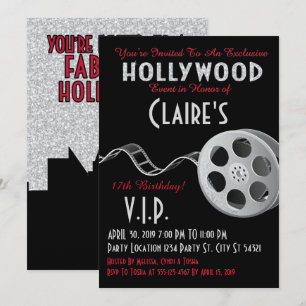 Glitzer, Hollywood Glam Party Einladungen
