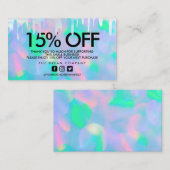 Glitzer Holo Tropfen Discount Vielen Dank Visitenkarte (Vorne/Hinten)