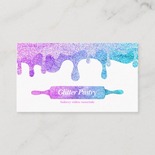 Glitzer Hologramm Kochen Backwaren Logo Visitenkarte (Vorderseite)