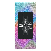 Glitzer Holographic Friseur Salon Preisliste Werbekarte (Hinten)