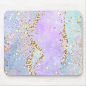 Glitzer Holographic Pink Marble Mermaid Unicorn Mousepad (Vorne)