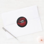 GLITZER HOT LIPS RUNDER AUFKLEBER (Umschlag)