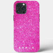 Glitzer Hot Pink Glitzern Case-Mate iPhone Hülle (Rückseite)