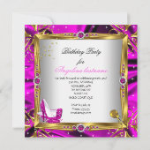 Glitzer Hot Pink High Heel Schuhe Gold Weiße Seide Einladung (Rückseite)