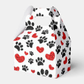 Glitzer Hundeschleife und rote Herzen Geschenkschachtel (Rückseite)
