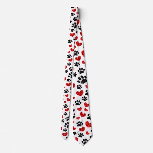 Glitzer Hundeschleife und rote Herzen Krawatte (Rückseite)