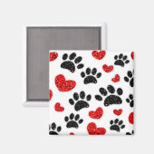 Glitzer Hundeschleife und rote Herzen Magnet (Vorderseite/Rückseite)