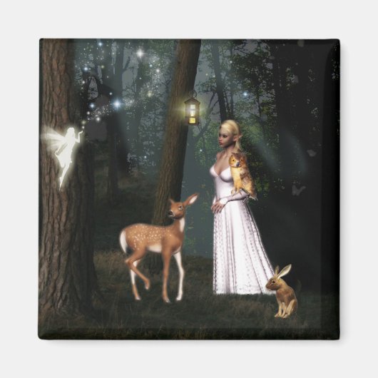 Glitzer im Wald - Fairy Fantasy Magnet (Vorne)