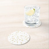 Glitzer Imitate Gold Confetti Hochzeitsempfang Par Runder Pappuntersetzer (Vor Ort)