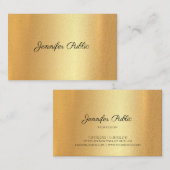 Glitzer Imitate Gold Handgeschriebene Kalligrafie Visitenkarte (Vorne/Hinten)