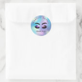 Glitzer-Imitate Lashes, Irisierter Holographicm, M Runder Aufkleber (Tasche)