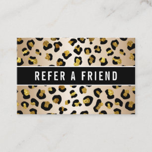 Glitzer Imitats Gold Luxe Leopard Referenz Kunde Visitenkarte