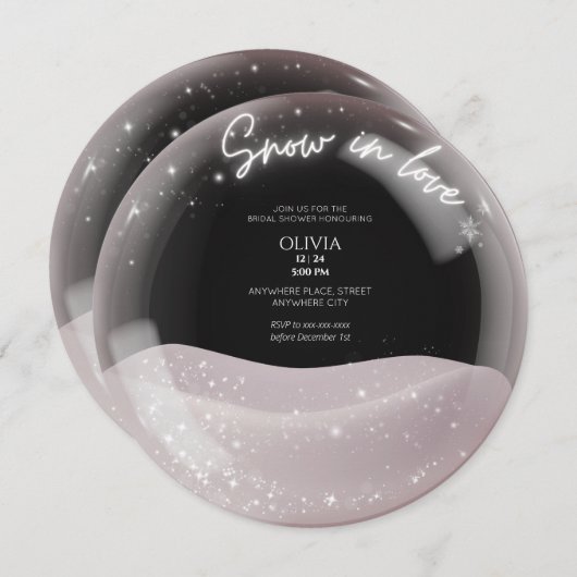 Glitzer in Aquarellfarbe im Brautparty Liebe Einladung (Vorne/Hinten)