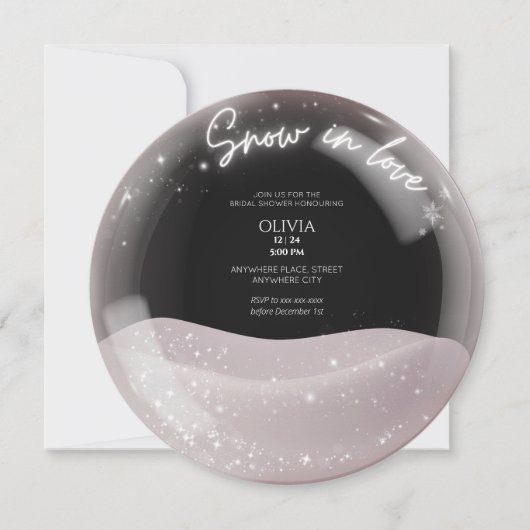 Glitzer in Aquarellfarbe im Brautparty Liebe Einladung (Vorderseite)