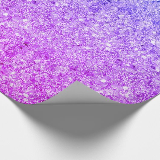 Glitzer in Blau und Rosa Geschenkpapier (Ecke)