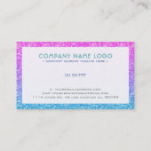 Glitzer in Blau und Rosa Visitenkarte (Rückseite)