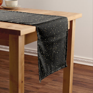 Glitzer in Goldtönen und Glitzern in Schwarz Kurzer Tischläufer